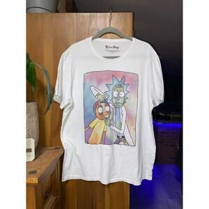 RICK & MORTY Open Your Eyes White T-SHIRT Mens XL